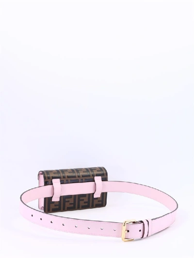 Shop Fendi Belt Bag Pink Leather Ff