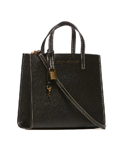 Shop Marc Jacobs The Grind Mini Tote In Nero Oro