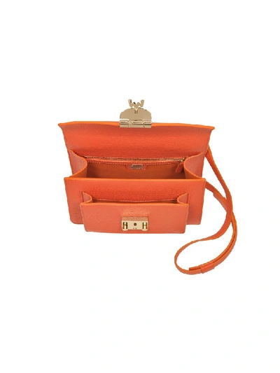 Shop Mcm Patricia Park Avenue Small Satchel Bag In Orange