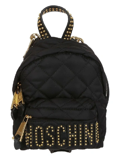 Shop Moschino Backpack In Nero\oro