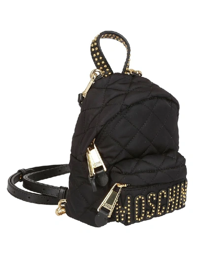Shop Moschino Backpack In Nero\oro