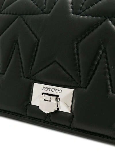 Shop Jimmy Choo Helia Small Shoulder Bag In Black/silver