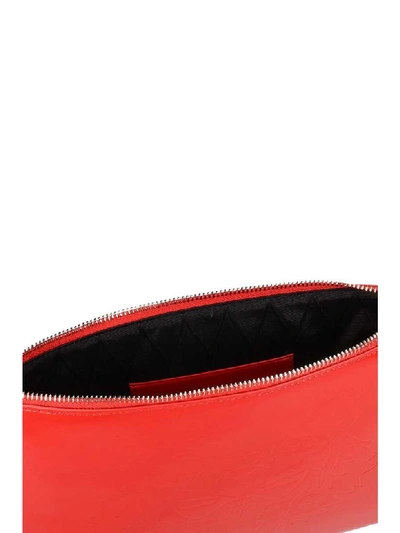 Shop Kenzo Red Leather Tiger Clutch Bag