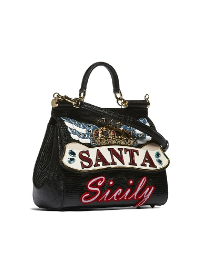 Shop Dolce & Gabbana Shoulder Bag In Nero Multicolor