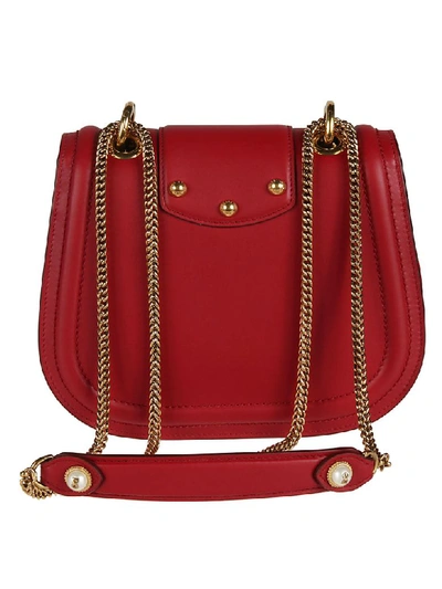 Shop Dolce & Gabbana Logo Plaque Shoulder Bag In Red