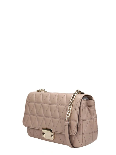 Shop Michael Kors Sloan Small Quilted-leather Shoulder Bag In Beige
