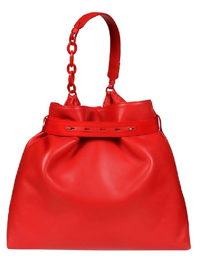 Shop Lanvin Strap Detail Tote In Red
