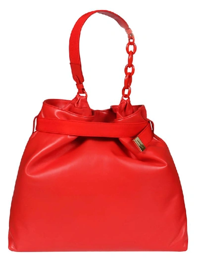 Shop Lanvin Strap Detail Tote In Red