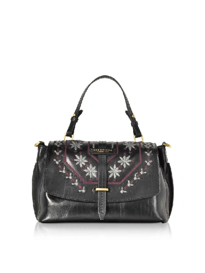 Shop The Bridge Fiesole Embroidered Leather Satchel Bag In Black