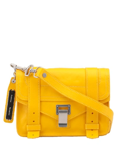 Shop Proenza Schouler Ps1 Mini Crossbody Bag In Lemon Chrome