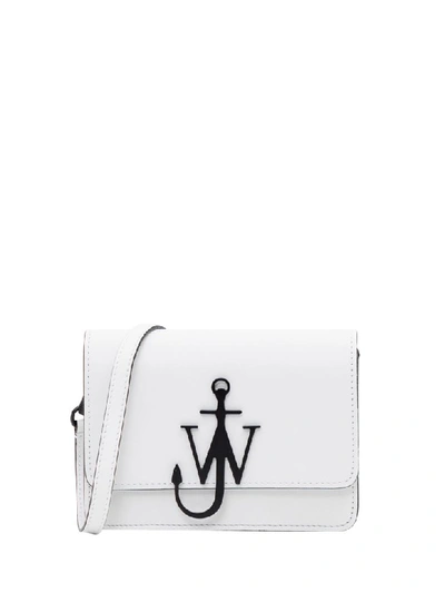 Shop Jw Anderson Anchor Logo Crossbody Bag In Bianco