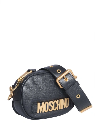 Shop Moschino Shoulder Bag With Logo Lettering In Nero