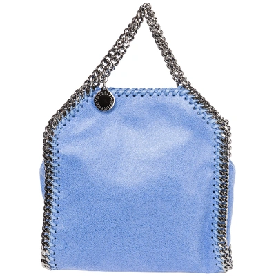 Shop Stella Mccartney Women's Handbag Tote Shopping Bag Purse Falabella Tiny Shaggy Deer In Light Blue