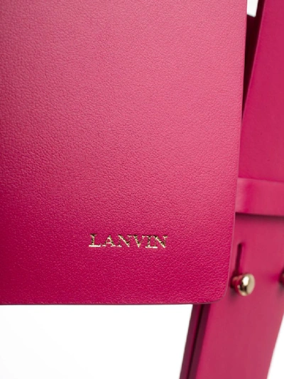 Shop Lanvin Logo Embossed Shoulder Bag In Fuchsia