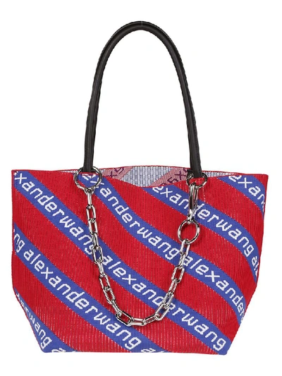 Shop Alexander Wang Logo Knit Shoulder Bag In Multi