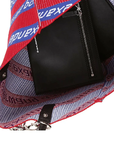 Shop Alexander Wang Logo Knit Shoulder Bag In Multi