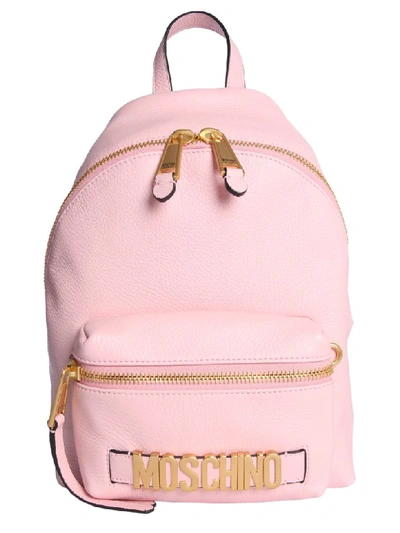 Shop Moschino Leather Backpack In Rosa