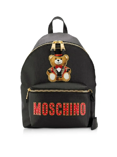 Shop Moschino Black Teddy Bear Backpack W & Teddy Circus Patch