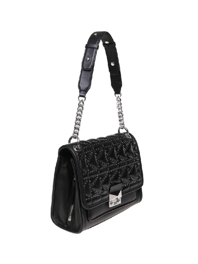 Shop Karl Lagerfeld K / Kuilted Hand Bag With Studs In Black