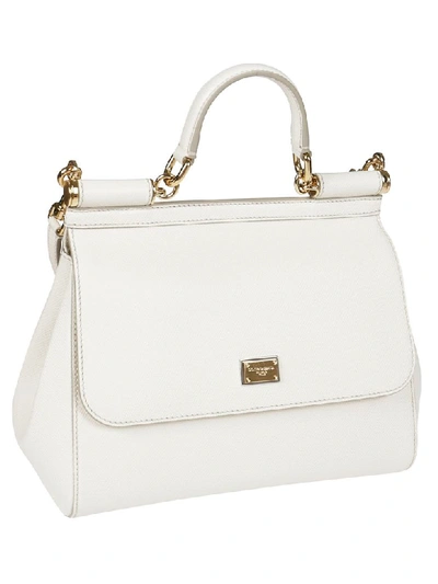 Shop Dolce & Gabbana Medium Sicily Shoulder Bag In White