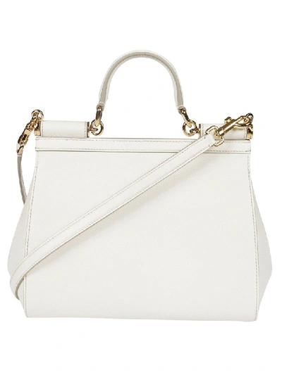 Shop Dolce & Gabbana Medium Sicily Shoulder Bag In White