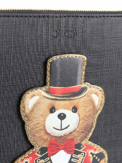 Shop Moschino Teddy Bear Clutch In Black