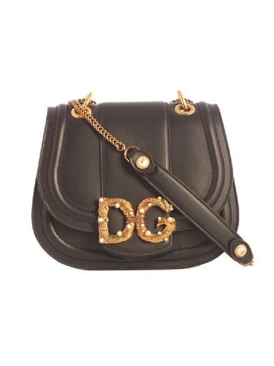 Shop Dolce & Gabbana Dg Shoulder Bag In Black Rubino