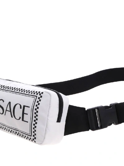 Shop Versace Logo Print Belt Bag In White