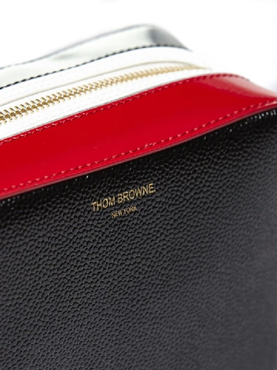 Shop Thom Browne Mini Business Shoulder Bag In Nero Rosso Blu Bianco