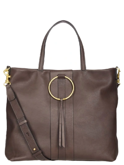 Shop Gianni Chiarini Leather Tote Bag In Gray