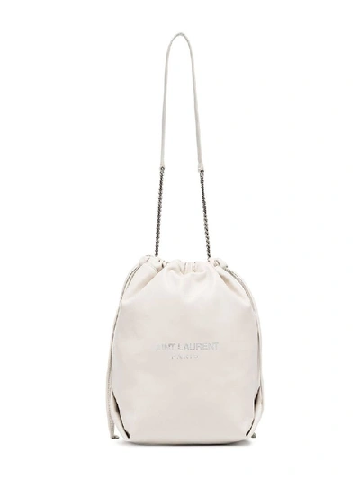 Shop Saint Laurent Classic Bucket Bag In Crema Soft