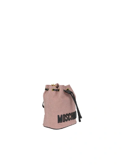 Shop Moschino Logo Bucket Bag In Pink