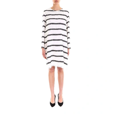 Shop Max Mara 's  Striped Long Sleeve Dress In Multi