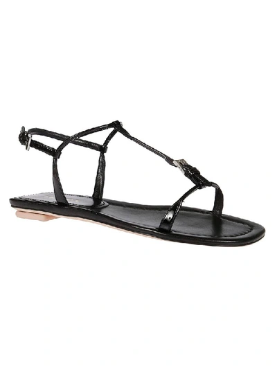 Shop Prada Open Toe Sandals In Black