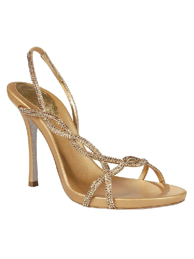 Shop René Caovilla Treccia Embellished Sandals In Gold