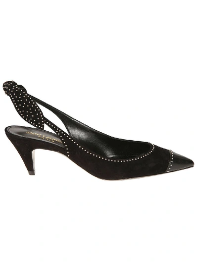 Shop Saint Laurent Slingback Pumps In Black