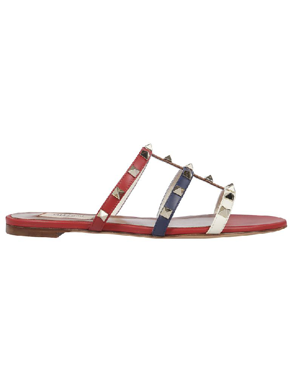 rockstud caged flat slide sandal