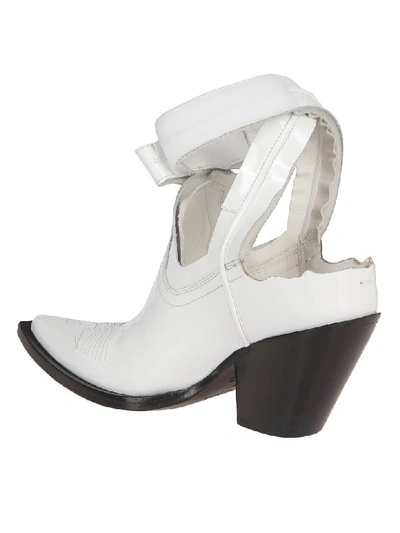 Shop Maison Margiela Cut-out Texan Boots In White