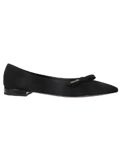 Shop Prada Technical Ballerinas In Black