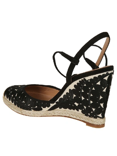 Shop Aquazzura Espadrilles Wedge Sandals In Black