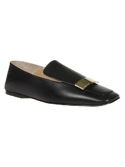 Shop Sergio Rossi Square Toe Slippers In Black