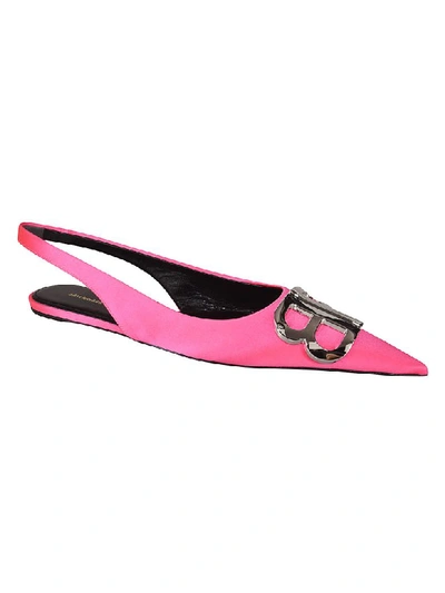 Shop Balenciaga Bb Slingback Ballerinas In Neon Pink