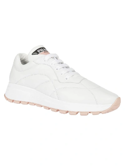 Shop Prada Logo Sneakers In White