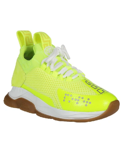 Shop Versace Cross Chainer Sneakers In Basic