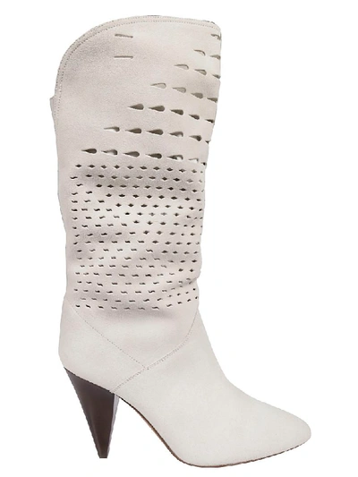 Shop Isabel Marant Perforated Boots In White