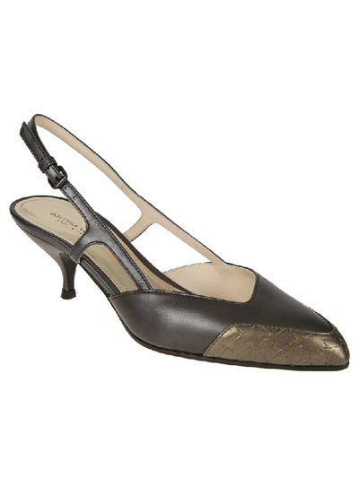 Shop Bottega Veneta Asymmetric Sandals In Paltinum/ant.silver
