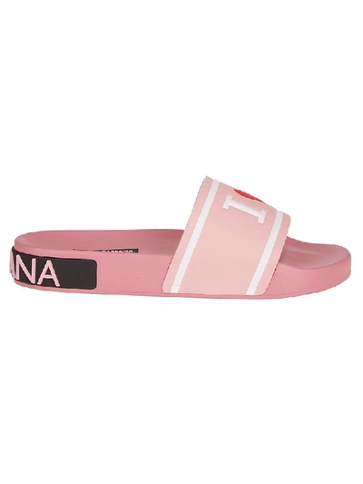 Shop Dolce & Gabbana Saint Barth Sliders In Pink