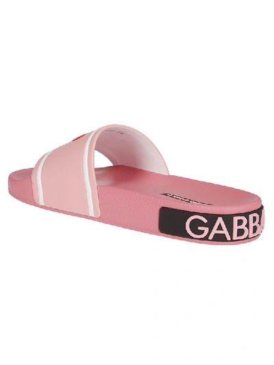 Shop Dolce & Gabbana Saint Barth Sliders In Pink