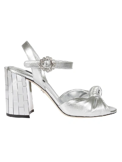 Shop Dolce & Gabbana Embellished Sandals In Silver