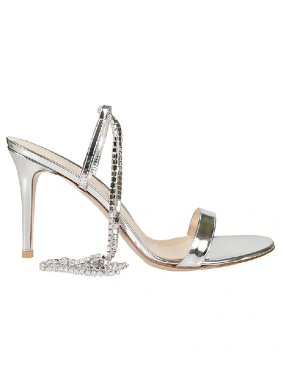 Shop Gianvito Rossi Tennis Crystal Sandals In Silver